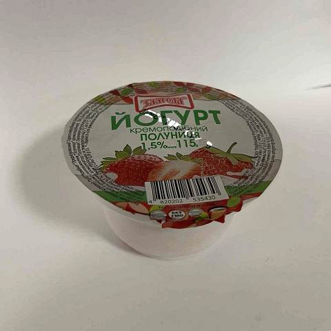 Йогурт 1,5% полуниця ТМ Злагода 115 г стакан